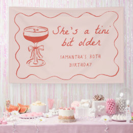 Tini Bit Older Espresso Martini Geburtstag Rosa Banner