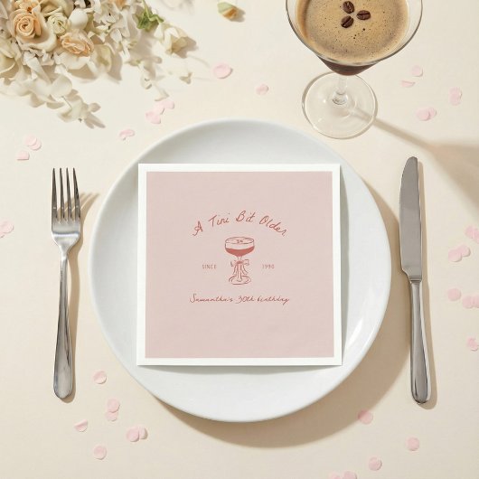 Tini Bit Older Espresso Martini Scribble Birthday Serviette