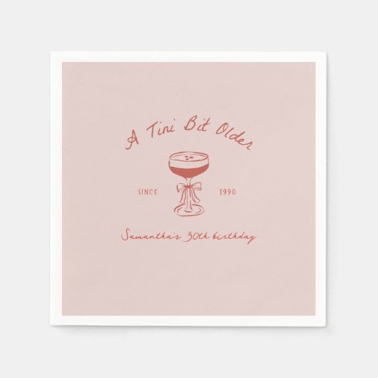 Tini Bit Older Espresso Martini Scribble Birthday Serviette (Vorderseite)