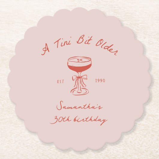 Tini Bit Older Espresso Martini Scribble Birthday Untersetzer (Vorderseite)