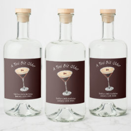 Tini Bit Older - Espresso Martini Thema Alkoholflaschenetikett