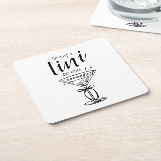 Tini Bit Older - Klassisches Martini-Thema Rechteckiger Pappuntersetzer (angewinkelt)