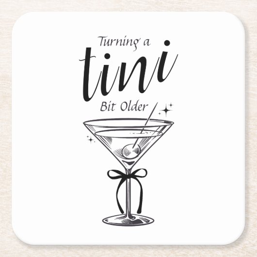 Tini Bit Older - Klassisches Martini-Thema Rechteckiger Pappuntersetzer (Vorderseite)