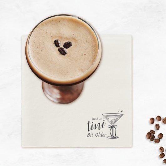 Tini Bit Older - Klassisches Martini-Thema Serviette