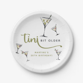 'Tini Bit Older' Martini Cocktail Erwachsenenerwac Pappteller