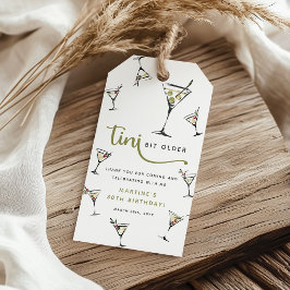 'Tini Bit Older' Martini Cocktail Geburtstagsgesch Geschenkanhänger