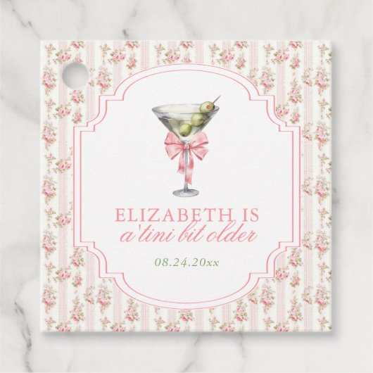 'Tini Bit Older Martini Coquette Geburtstag Geschenkanhänger (Vorderseite)