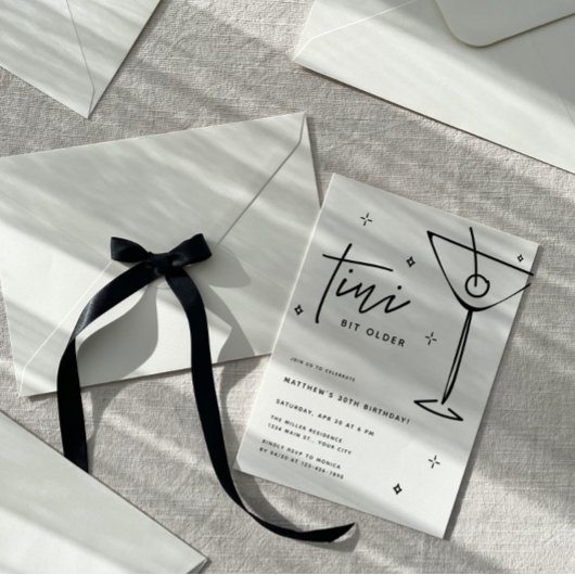 TIni Bit Older Martini Geburtstag Einladung