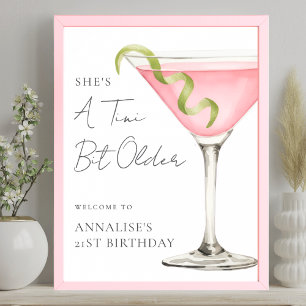 Tini Bit Older Martini Geburtstagsfeier Willkommen Poster
