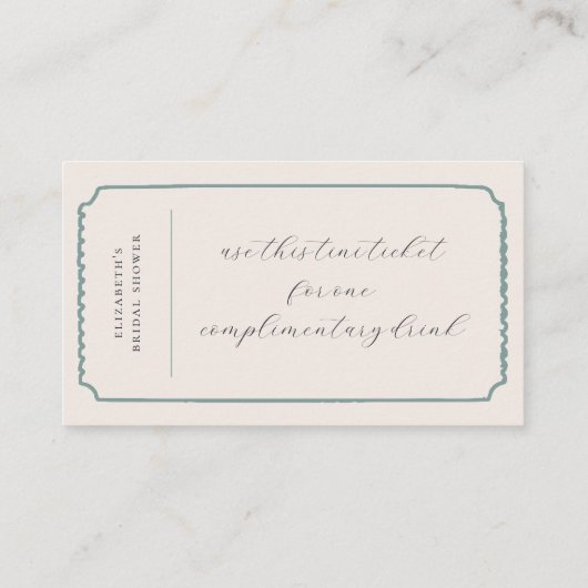 Tini Bit Older | Martini Themed Drink Ticket (Rückseite)