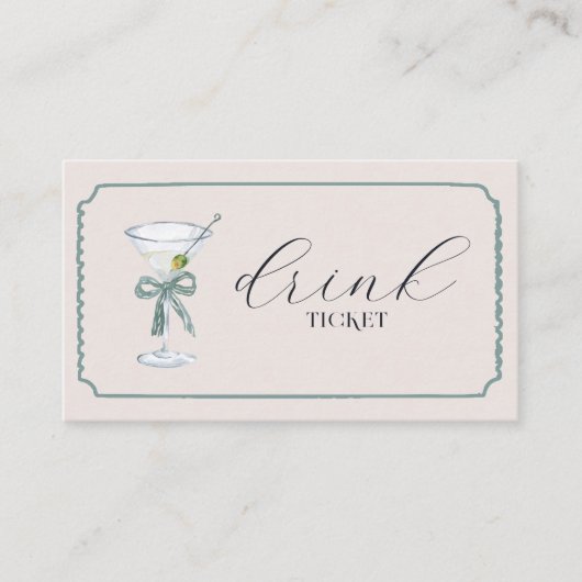 Tini Bit Older | Martini Themed Drink Ticket (Vorderseite)