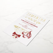 Tini Bit Older Modern Bow Cherry Martini Geburtsta Folieneinladung (Gedreht)