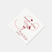 Tini Bit Older Modern Bow Cherry Martini Geburtsta Serviette (Ecke)