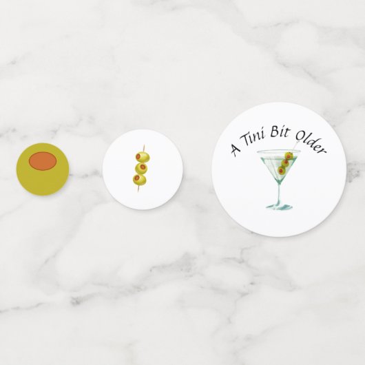 Tini Bit Older - Olive & Drink Thema Konfetti (Vorderseiten)