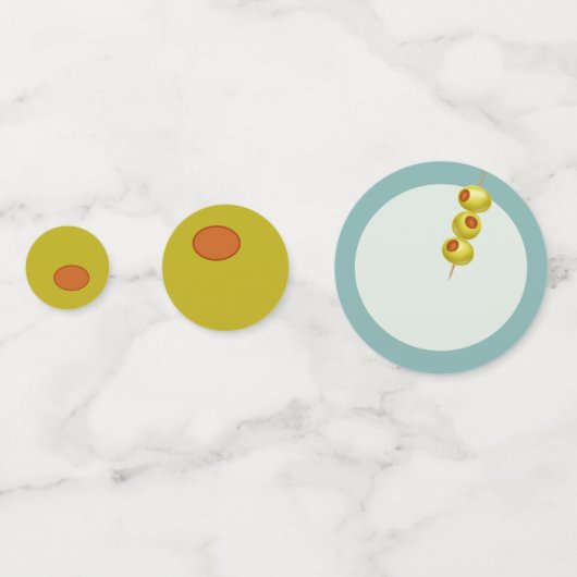 Tini Bit Older - Olive & Drink Thema Konfetti (Rückseiten)