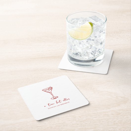 Tini Bit Older Personalized Birthday Party Rechteckiger Pappuntersetzer (Vor Ort)