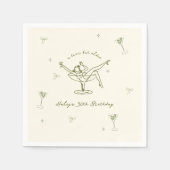 Tini Bit Older Quirky Hand gezeichnet Geburtstag Serviette (Vorderseite)