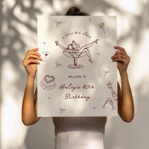 Tini Bit Older Quirky Hand gezeichnet Geburtstag W