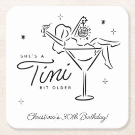 Tini Bit Older Whimsical Martini Geburtstag Rechteckiger Pappuntersetzer