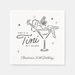 Tini Bit Older Whimsical Martini Geburtstag Serviette