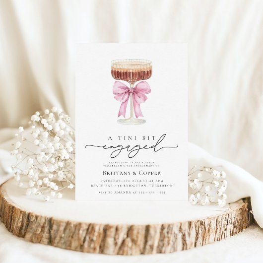 Tini Bit Verlobt Espresso Martini-Engagement Party Einladung