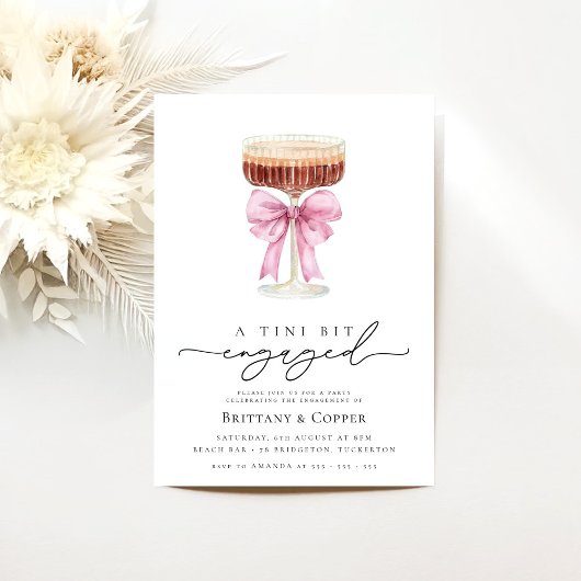 Tini Bit Verlobt Espresso Martini-Engagement Party Einladung