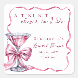 Tini etwas Naher tue ich Pink Martini Brautparty Quadratischer Aufkleber