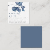 TINI MINI SIZE Blue Foliage Abend Party laden Mitteilungskarte (Vorne/Hinten)