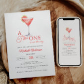 Tini One auf dem Weg Wasserfarbe Martini Babydusch Einladung