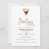 Tini One auf dem Weg Wasserfarbe Martini Babydusch Einladung (Vorderseite)