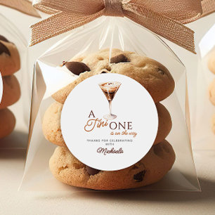 Tini One auf dem Weg Wasserfarbe Martini Babydusch Runder Aufkleber