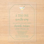 Tini One Baby Shower Acryleinladungen (Vorderseite)