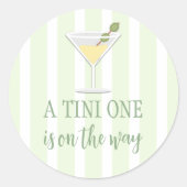 Tini One Baby Shower Runder Aufkleber (Vorderseite)