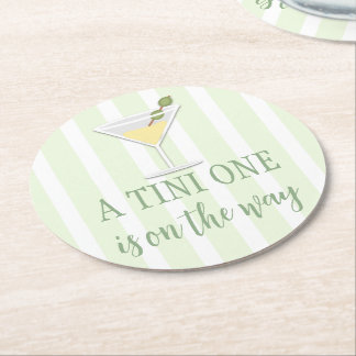 Tini One Baby Shower Runder Pappuntersetzer