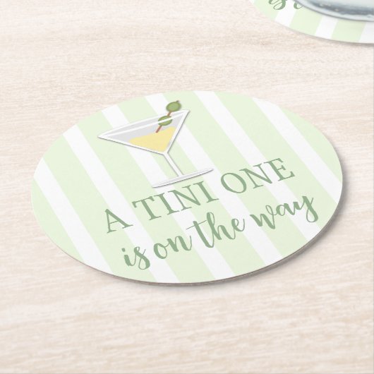 Tini One Baby Shower Runder Pappuntersetzer (Angewinkelt)