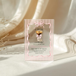 Tini One Bow Coffee Espresso Martini Baby Shower Acryleinladungen