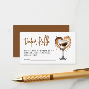 Tini One Espresso Martini Baby Diaper Raffle Begleitkarte