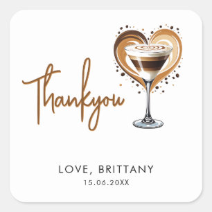 Tini One Espresso Martini Baby Shower Quadratischer Aufkleber