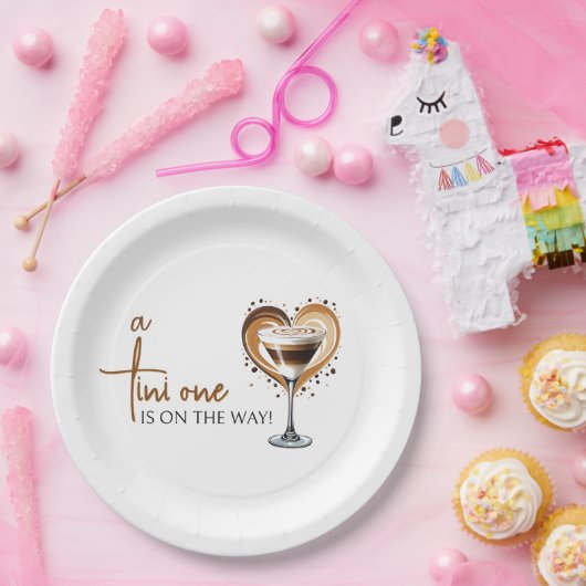 Tini One Espresso Martini Babydusche Pappteller (Party)