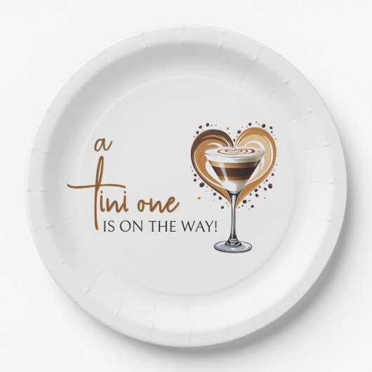 Tini One Espresso Martini Babydusche Pappteller (Vorderseite)