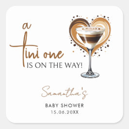Tini One Espresso Martini Babydusche Quadratischer Aufkleber