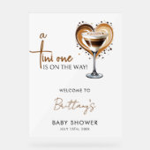 Tini One Espresso Martini Babydusche Willkommen Acrylschild (Vorderseite)