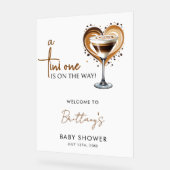 Tini One Espresso Martini Babydusche Willkommen Acrylschild (Winkel)