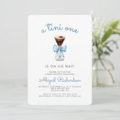 Tini One Espresso Martini QR Code Babydusche Einladung (Stehend Vorderseite)