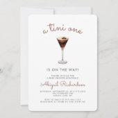 Tini One Espresso Martini QR Code Babydusche Einladung (Vorderseite)