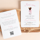 Tini One Espresso Martini QR Code Girl Baby Dusche Einladung
