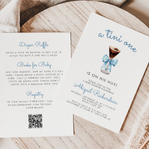 Tini One Espresso Martini QR Code Junge Babyparty Einladung
