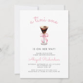 Tini One Espresso Martini QR Code Mädchen-Baby-Par Einladung (Vorderseite)