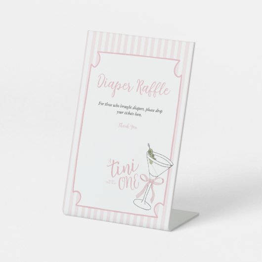 Tini One ist auf dem Weg Diaper Raffle-Zeichen Sockelschild (Vorderseite)