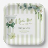 Tini one ist auf dem Weg Martini Baby Dusche Pappteller (Vorderseite)